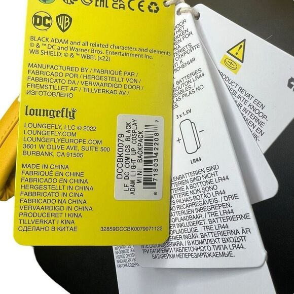 NEW Loungefly DC Comics Black Adam Light Up Cosplay Mini Backpack - Picture 4 of 10